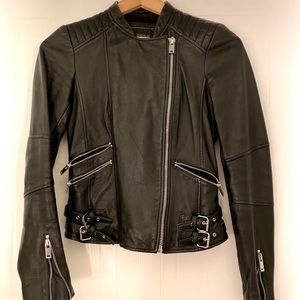 Zara Moto Faux Leather Jacket (Short) - XS - Black